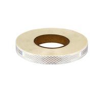 Nastro Rifrangente, Impermeabile Alta Visibilità Larghezza 2 cm, Lunghezza 10/45 metri(White,45m)