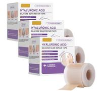 Nastro riparatore con microaghi all'acido ialuronico, nastro riutilizzabile per la rimozione delle cicatrici, nastro in silicone per cicatrici, morbido e confortevole per tutti i tipi di pelle (3Box)