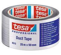 Nastro adesivo per riparazioni in tessuto TESA, colore argento, 25 m x 50 mm