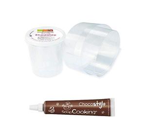 Nastro Rodoide per dolci 3 m x 4 cm + penna alimentare al cioccolato