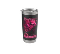 Nastro rosa afro per donne nere per sensibilizzazione sul cancro al seno Bicchiere termico in acciaio inox doppia parete