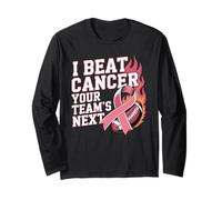 Nastro Rosa con Scritta I Beat Cancer Your Team's Next Football Maglia a Manica