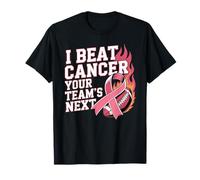Nastro Rosa con Scritta I Beat Cancer Your Team's Next Football Maglietta