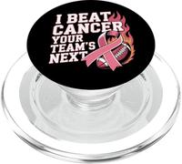 Nastro rosa con scritta "I Beat Cancer Your Team's Next Football PopSockets PopGrip per MagSafe