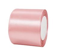 Nastro rosa fagiolo largo 75 mm, per confezioni regalo, nastro da 22 m, nastro di raso rosa a doppio lato, in tessuto massiccio, grande nastro decorativo per artigianato, auto di nozze, regali