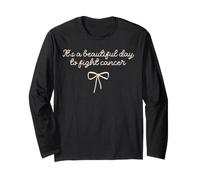 Nastro Rosa It's A Beautiful Day To Fight Cancer Warrior Maglia a Manica