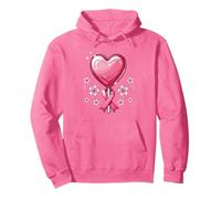 Nastro Rosa Lecca-Lecca Cuore Caramella consapevolezza del Cancro al Seno Felpa con Cappuccio