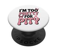 Nastro rosa per combattere il cancro al seno troppo carino per pietà PopSockets PopGrip Adesivo