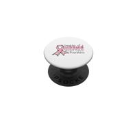 Nastro rosa per la consapevolezza del cancro al seno della figlia di un guerriero PopSockets PopGrip Adesivo