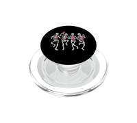 Nastro rosa per la consapevolezza del cancro al seno, scheletro, donne che ballano PopSockets PopGrip per MagSafe