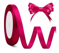 Nastro Rosel Rosa Satinato 10 mm X 23 m - Brillante, Caldo per Fiocchetti Piccoli