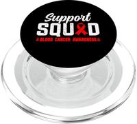 Nastro rosso della famiglia della squadra di supporto per la sensibilizzazione sul cancro del sangue PopSockets PopGrip per MagSafe