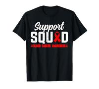 Nastro rosso della famiglia della squadra di supporto per la sensibilizzazione sul cancro del sangue Maglietta