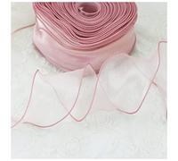 Nastro rosso in organza di seta, 50 mm, per ornamenti per capelli, confezioni regalo, decorazione, nastro in pizzo per albero di Natale (bordeaux, 4,5 m)