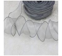 Nastro rosso in organza di seta, 50 mm, per ornamenti per capelli, confezioni regalo, decorazione, nastro in pizzo per albero di Natale (bordeaux, 4,5 m)