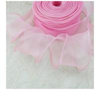 Nastro rosso in organza di seta, 50 mm, per ornamenti per capelli, confezioni regalo, decorazione, nastro in pizzo per albero di Natale (bordeaux, 4,5 m)