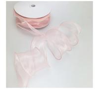 Nastro rosso in organza di seta, 50 mm, per ornamenti per capelli, confezioni regalo, decorazione, nastro in pizzo per albero di Natale (bordeaux, 4,5 m)