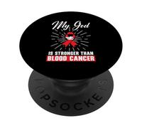 Nastro rosso per la consapevolezza del cancro del sangue Linfoma Leucemia Mieloma PopSockets PopGrip Adesivo
