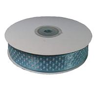 NASTRO ROTOLO ORGANZA POIS 20 MM BOBINA 50 METRI (CELESTE)