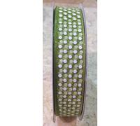 NASTRO ROTOLO ORGANZA POIS 20 MM BOBINA 50 METRI (VERDE)