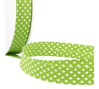 Nastro sbieco in cotone di alta qualità, larghezza 20 mm, a pois bianchi su verde, 5 m, bordo liscio per smettere e bordare indumenti, lavabile in lavatrice Giddy Square