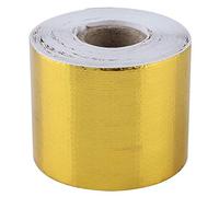 Nastro Scudo Termico Autoadesivo, Nastro Adesivo in Alluminio Autoadesivo 1 Rotolo Nastro Adesivo Riflettente Scudo Termico per Auto D'oro per Firewall, Celle a Combustibile, Copertura(Golden 10M*5Cm)