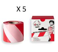 NASTRO SEGNALETICO BIANCO ROSSO STRADALE 70 MM. X 200 MT IN SCATOLA 5 PEZZI