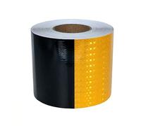 Nastro segnaletico riflettente, Nastro riflettente multicolore Rotolo autoadesivo da 5-20 cm x 50 m(Black Yellow,15cm x 50m)