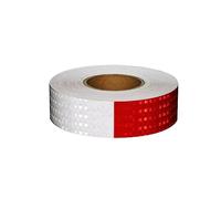 Nastro segnaletico riflettente, Nastro riflettente multicolore Rotolo autoadesivo da 5-20 cm x 50 m(Red White,5cm x 50m)
