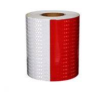 Nastro segnaletico riflettente, Nastro riflettente multicolore Rotolo autoadesivo da 5-20 cm x 50 m(Red White,20cm x 50m)
