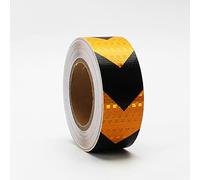 Nastro segnaletico rosso e bianco, Nastro riflettente for segnalazione di pericolo multicolore 2 pollici x 98 piedi(Yellow/black)