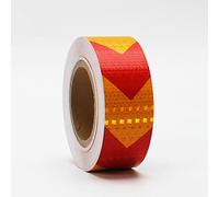 Nastro segnaletico rosso e bianco, Nastro riflettente for segnalazione di pericolo multicolore 2 pollici x 98 piedi(Red/yellow)