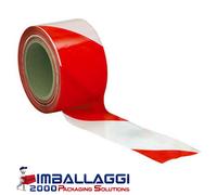 Nastro SEGNALETICO SEGNALATORE BIANCO ROSSO 7 CM X 200 METRI 36 ROTOLI