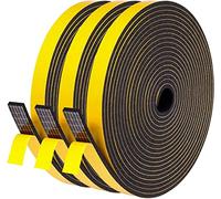 Nastro Sigillante Autoadesivo, 12 x 3mm/15M per porte Finestre e Finestre, Guarnizione in Gomma per Sigilli di Collisione, Nero
