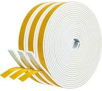Nastro Sigillante Autoadesivo, 12 x 3mm/15M per porte Finestre e Finestre, Guarnizione in Gomma per Sigilli di Collisione, Bianco