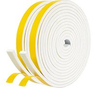 Nastro Sigillante Autoadesivo, 12 x 6mm/8M per porte Finestre e Finestre, Guarnizione in Gomma per Sigilli di Collisione, Bianco