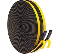 Nastro Sigillante Autoadesivo, 6 x 3mm/20M per porte Finestre e Finestre, Guarnizione in Gomma per Sigilli di Collisione, Nero