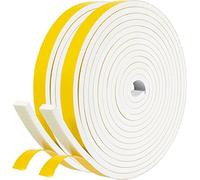 Nastro Sigillante Autoadesivo, 9 x 6mm/10M per porte Finestre e Finestre, Guarnizione in Gomma per Sigilli di Collisione, Bianco