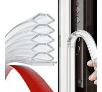 Nastro Sigillante Autoadesivo, Guarnizione Porta Blindata 10 mm x 15 mm, per Porte e Finestre, Guarnizione in Gomma, Anti-Collisione, Fonoassorbente/Impermeabile, 6 m (Trasparente)