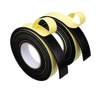Nastro sigillante autoadesivo su un lato, 0,5 mm (D)/10 m (L) in gomma espansa autoadesiva, per porte finestre, anti-collisione, isolamento acustico, nero 15 mm