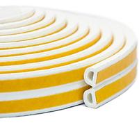 Nastro Sigillante per Porte e Finestre Nastro Autoadesivo in Schiuma per Porte e Finestre, Anti-Collisione, Anti-Suono, Anti-Acqua e Anti-Polvere (12M-Bianco)