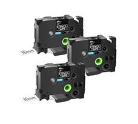 Nastro STE-141 compatibile con Brother STE-151 STE-161 18/24/36mm | Dimensioni 18 mm 24 mm 36 mm, design stencil non laminato(3PK 36mm Ste-161)