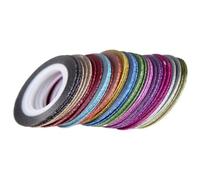 Nastro Striscia Nail Art 52 Pezzi PP per Manicure Pedicure | Striscia Opaca Effetto Brillante, Tracciati Precisi e Uso Facile, per Decorare Unghie a Casa Colore Casuale