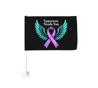Nastro Tomorrow Needs You con ali, clip per finestra per bandiere per auto, protezione solare, decorazione, striscione bifacciale da 12 x 18 pollici per camion