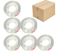 Nastro Trasparente Per Cancelleria - Ricarica Nastro Trasparente Da 6 Rotoli | Tappe Per Ufficio Trasparenti Adesive Forti A Rilascio Liscio | Ricariche Trasparenti Per Dispenser Per Confezioni Artigi