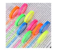 Nastro trasparente per evidenziatori, striscia rimovibile per note colorate, 10 rotoli da 6 mm x 5 m, fluorescenti, per studenti, insegnanti, revisioni, lettura, lezioni, studio, essenziali