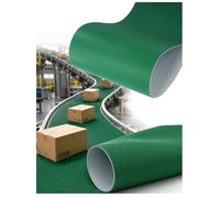Nastro trasportatore in PVC verde resistente, spessore 4 mm, antiscivolo, industriale per smistamento aeroportuale La e logistica, resina all'usura, facile giunzione (25 x 150 cm)