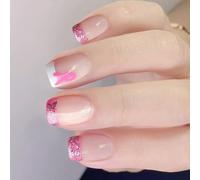Nastro unghie finte cura per la salute delle donne glitter ABS artificiale 24pcs senza colla necessaria cura manicure per la salute delle donne glitter