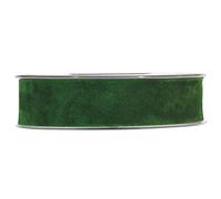 Nastro in velluto, 15 mm x 7 m, colore: verde scuro