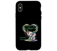 Nastro verde per la consapevolezza della paralisi cerebrale dell'elefante speranza Custodia per iPhone X/XS